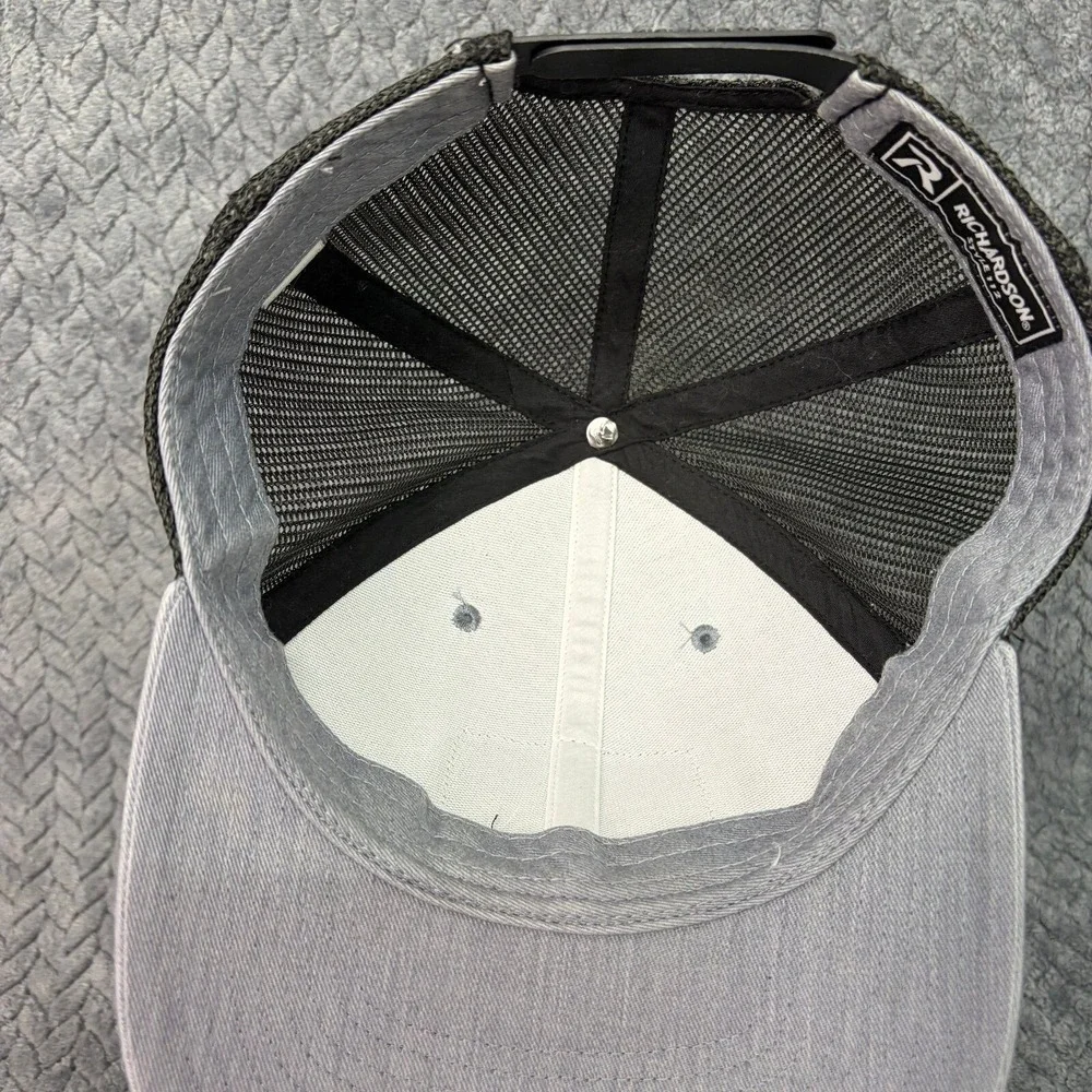 Richardson 112 Wrights Barbecue Est 2016 Trucker Hat Grey Black Snapback Cap